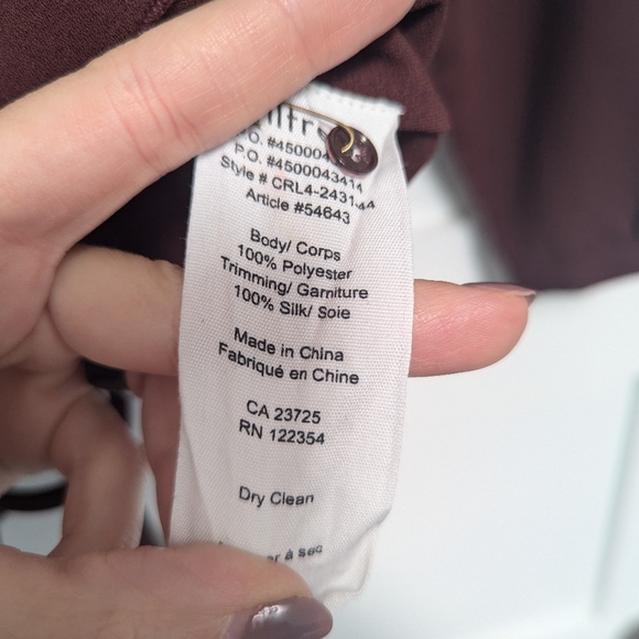 Aritzia Wilfred Barthelemy Wrap Blouse Maroon - Picture 5 of 8